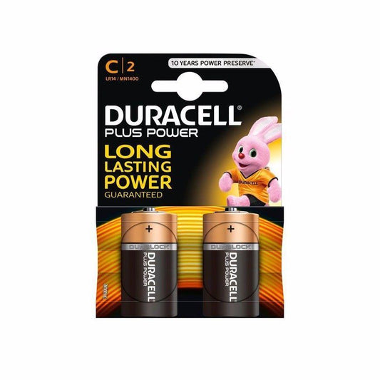 2 x Duracell C Batteries LR14 / MN1400 Plus Power Non Rechargeable 2469 (Large Letter Rate)