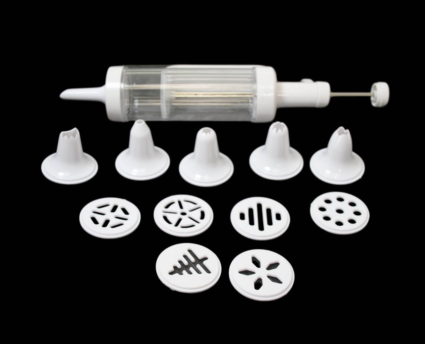 Cookie Press and Cake Decorator Set, 12 Cookie Decor Set, 6 Icing Funnels 4160 (Parcel Rate)