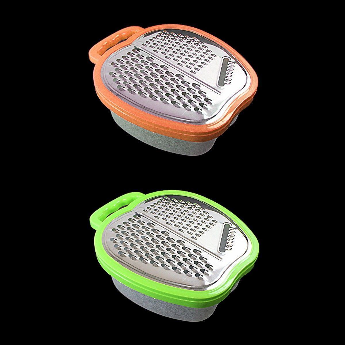 Multi Function Grater With Attached Container Ideal Food Prep Tool In 2 Colours Kitchen 0419 (Parcel Rate)