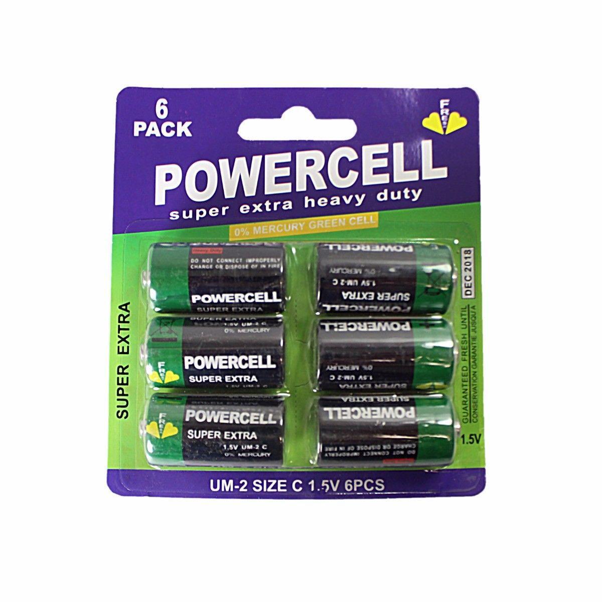 Pack of 6 PowerCell 1.5V UM2. Super Extra Heavy Duty   5859 (Large Letter Rate)