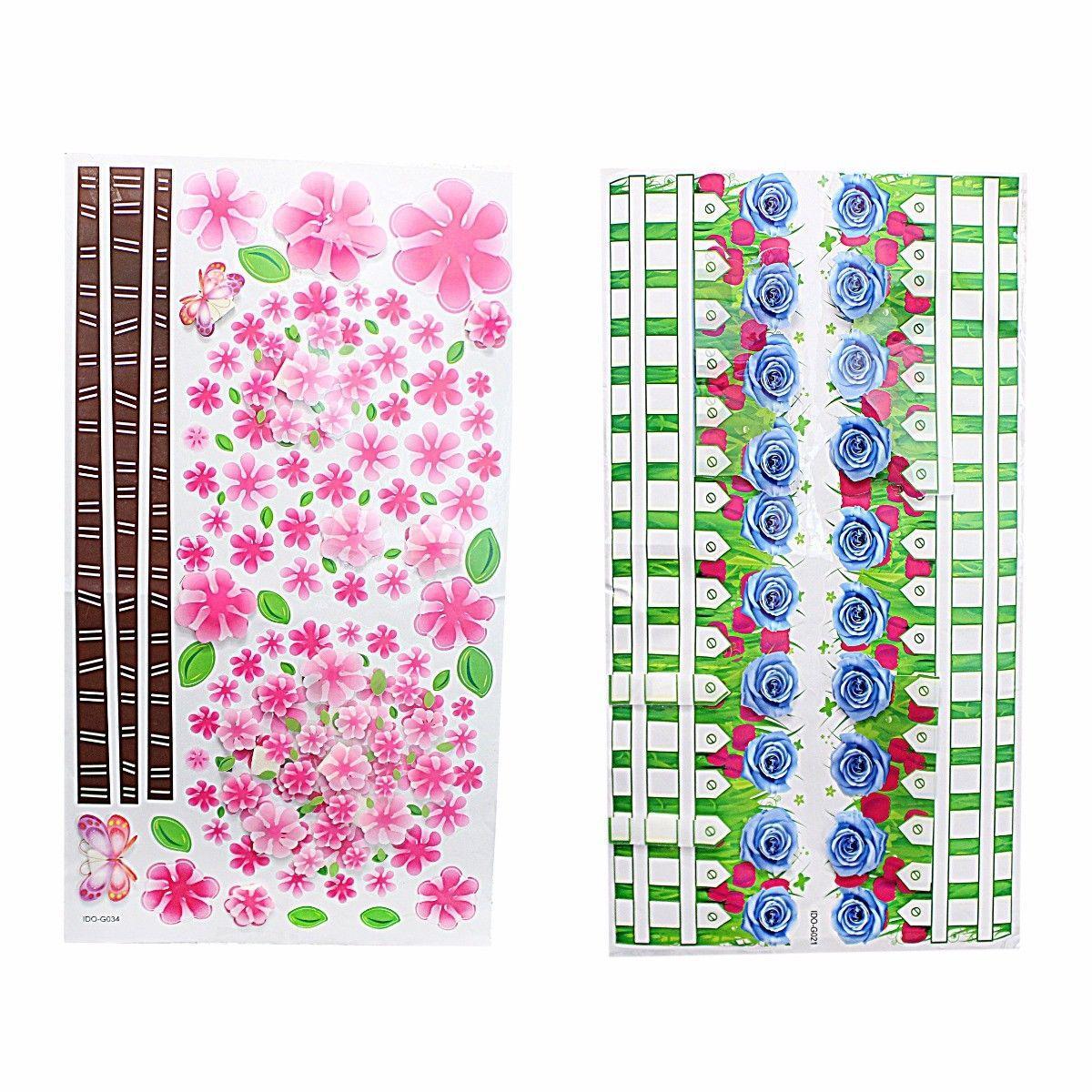 Room Décor Large Wall Stickers Flower Fence Design Assorted Designs 3929 (Parcel Rate)