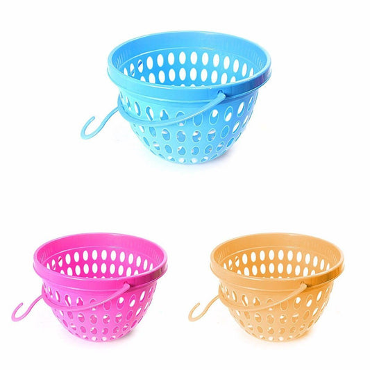 Assorted Colour Plastic Storage Basket With Hanging Hook Home Kitchen Outdoors 18cm x 13cm   4030 (Parcel Rate)