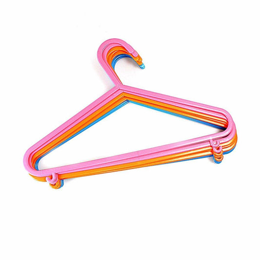 Pack Of 8 Basic Plastic Assorted Colour Hangers 29cm   4081 (Parcel Rate)