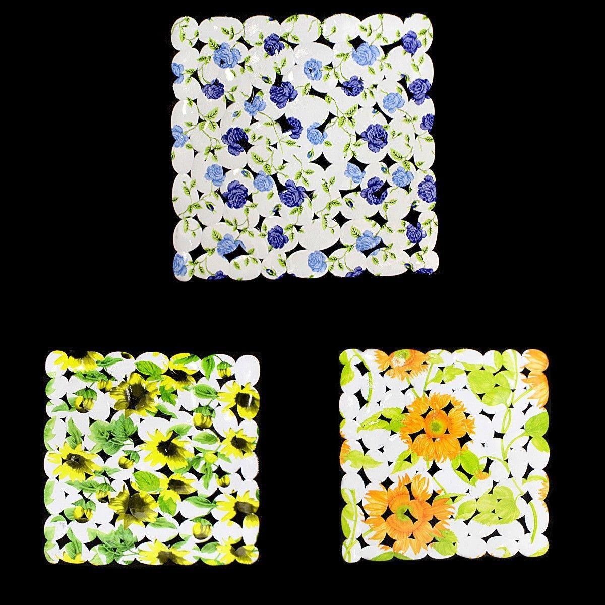 Floral Protection Bath Mat PVC Anti Skid Water Resistant Bath Mat 44cm   0278 (Parcel Rate)