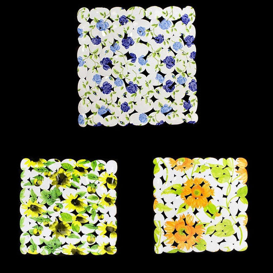 Floral Protection Bath Mat PVC Anti Skid Water Resistant Bath Mat 44cm   0278 (Parcel Rate)