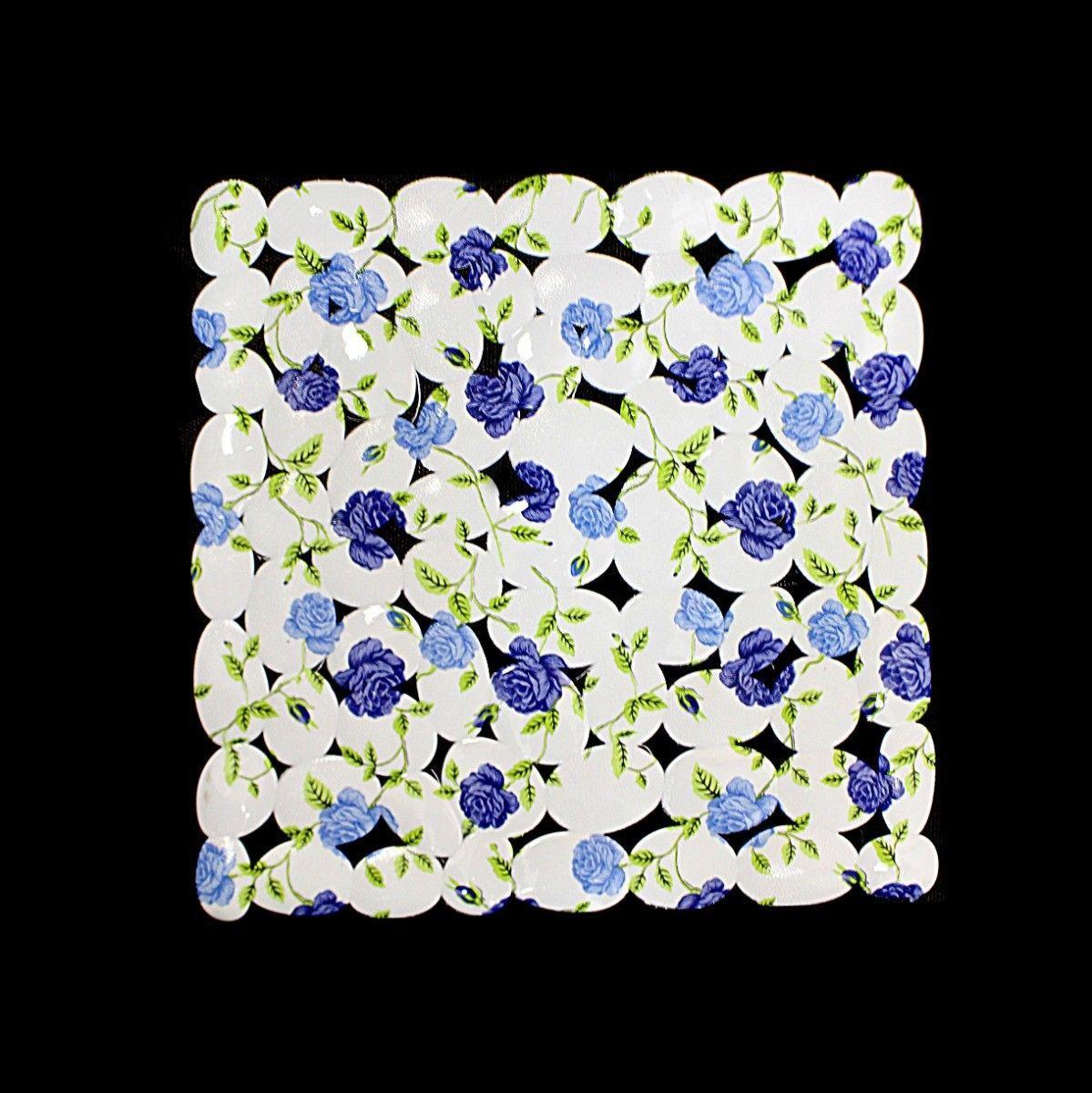 Floral Protection Bath Mat PVC Anti Skid Water Resistant Bath Mat 44cm   0278 (Parcel Rate)