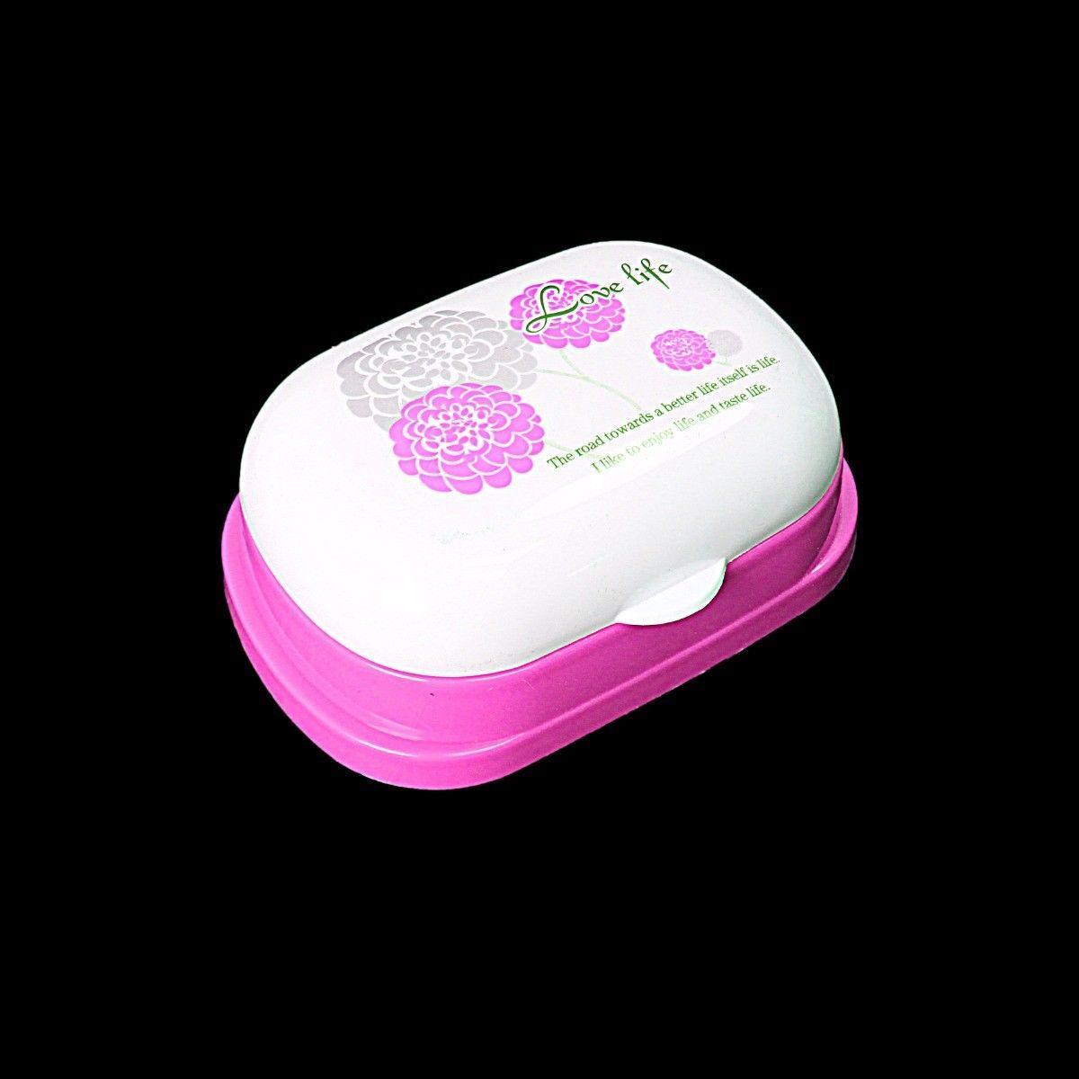 Plastic Soap Box With Quote Printed On Lid In Assorted Colours 10cm x 5cm 0434 (Parcel Rate)