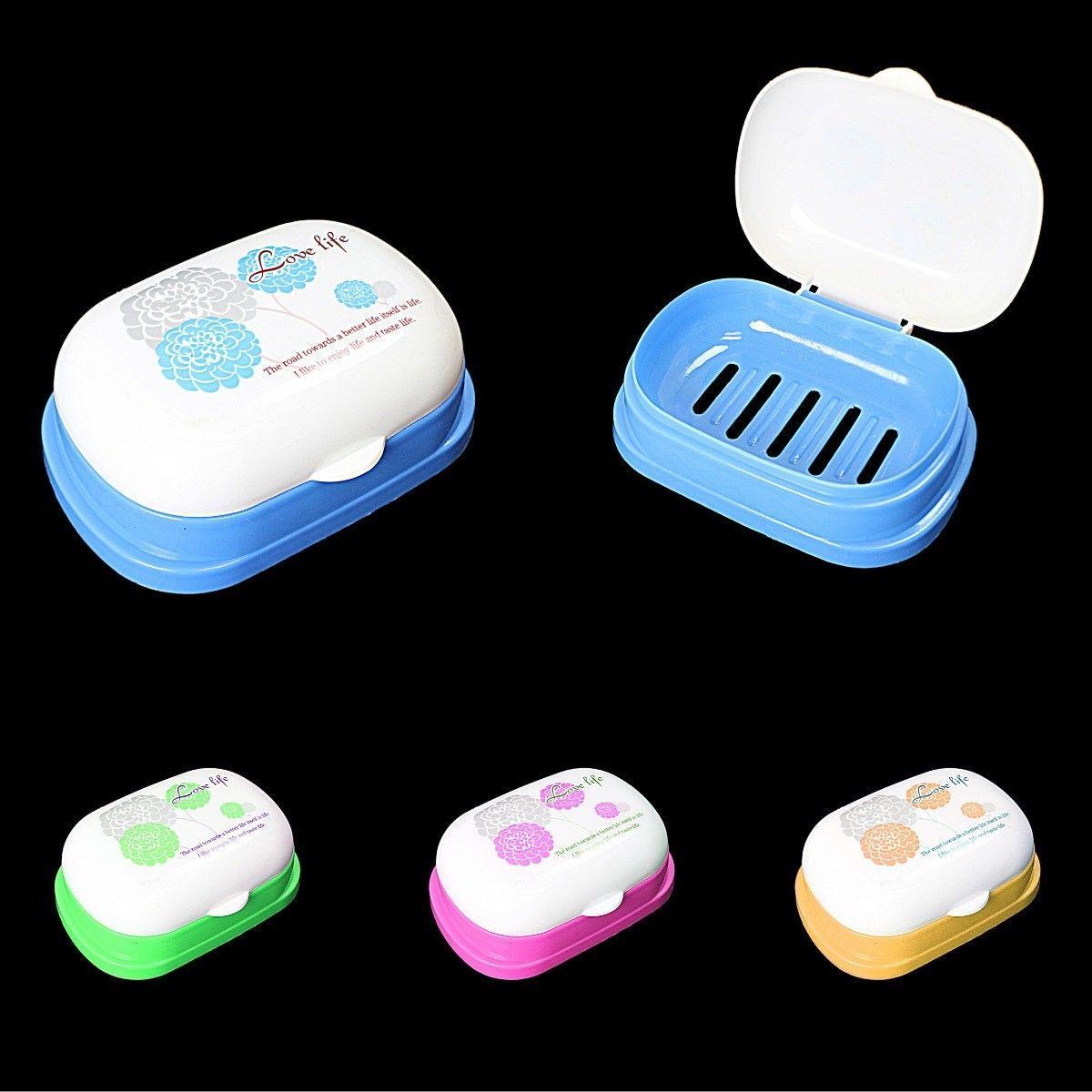 Plastic Soap Box With Quote Printed On Lid In Assorted Colours 10cm x 5cm 0434 (Parcel Rate)