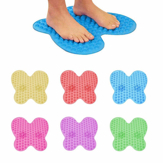 Washable Foot Pain Relief Massage Reflexology Mat Butterfly Shape Assorted Colours 36.5cm 4573 (Parcel Rate)