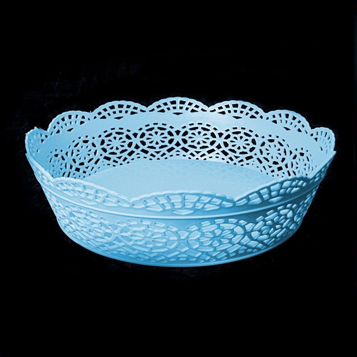 Fancy Plastic Assorted Colour Basket 18.5cm 2534 (Parcel Rate)