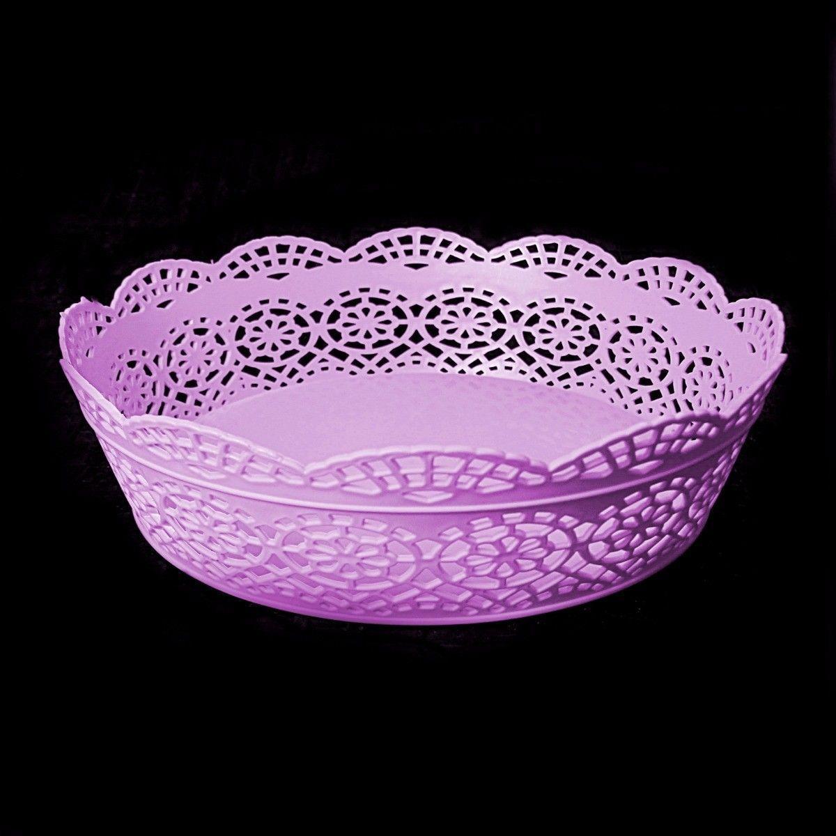 Fancy Plastic Assorted Colour Basket 18.5cm 2534 (Parcel Rate)