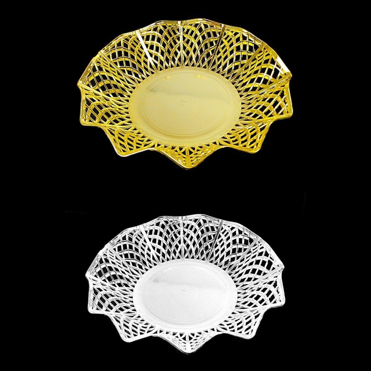 Gold and Silver Serving Tray, Partyware Serving Plate 27cm  4182 (Parcel Rate)
