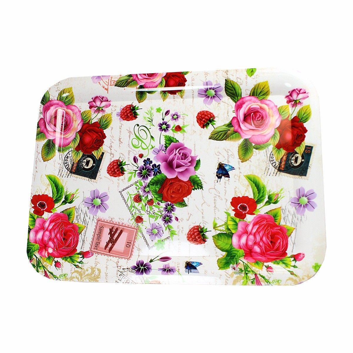 Plastic Serving Tray Assorted Designs 38cm x 28cm  4292 (Parcel Rate)