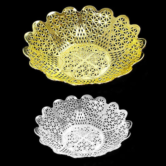Gold and Silver Plated Plastic Baskets for Multipurpose Use 16.5cm  3441 (Parcel Rate)