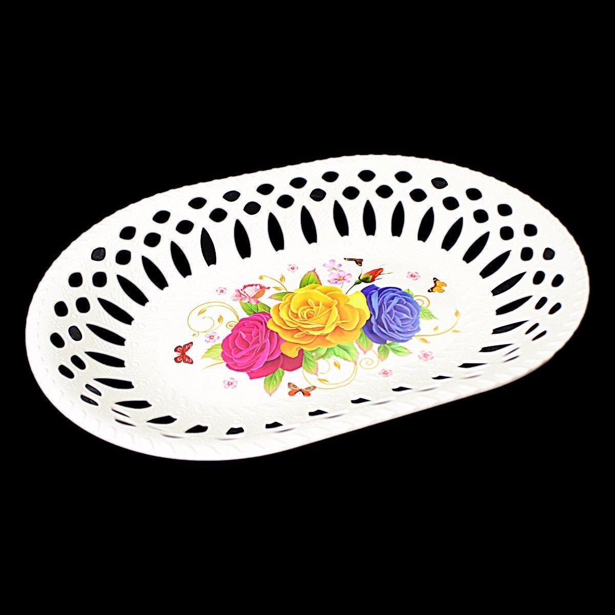 Fancy Floral Printed Plastic Serving Tray 31cm x 22cm   3217 (Parcel Rate)