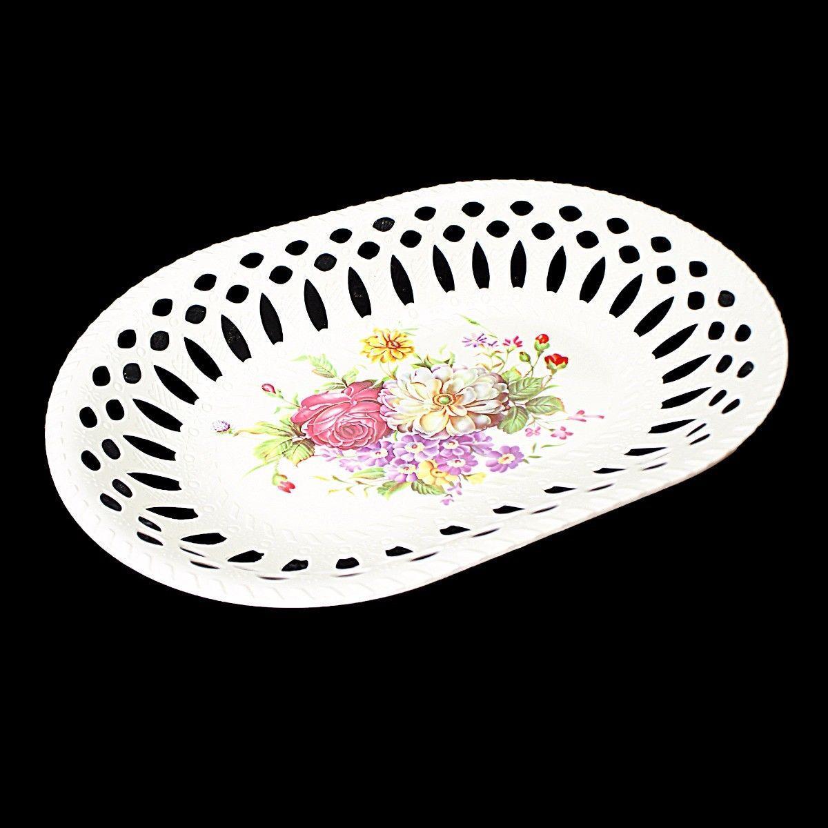 Fancy Floral Printed Plastic Serving Tray 31cm x 22cm   3217 (Parcel Rate)
