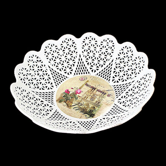 Printed Plastic Heart Shaped Tray Serving Dish 28cm 3678 (Parcel Rate)