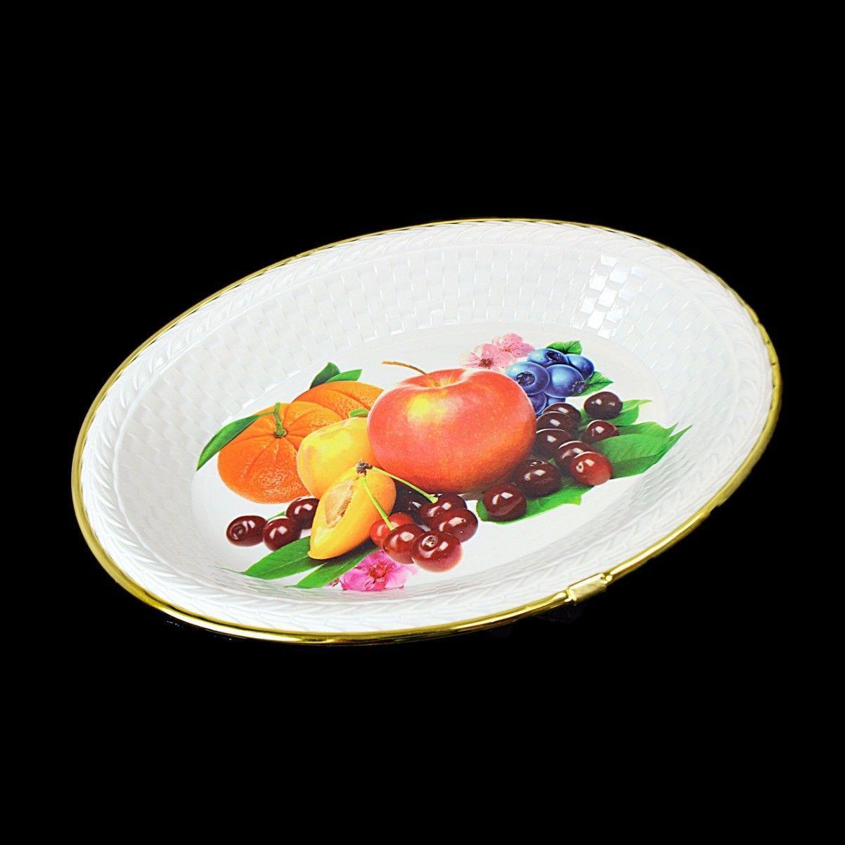 Floral Fancy Plastic Fruit Print Tray, Serving Tray Dish 28cm x 20cm   1092 (Parcel Rate)