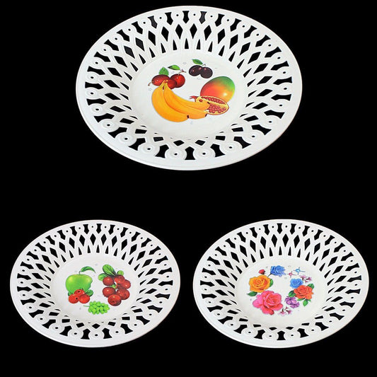 Plastic Printed Round Tray Dish Floral Print, Serving Dish 26cm   2750 (Parcel Rate)