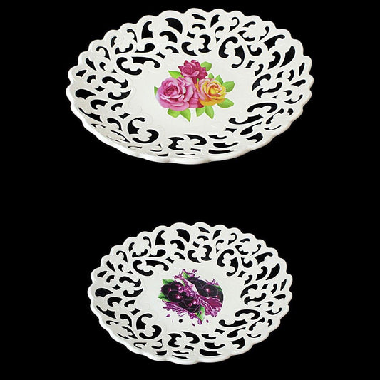 Fancy Designer Floral Jeweled Designed Plastic Tray Service Tray 34cm x 12cm   2263 (Parcel Rate)