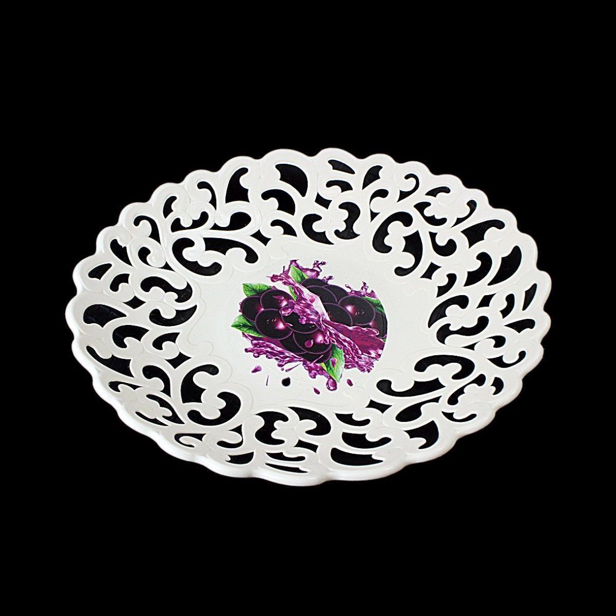 Fancy Designer Floral Jeweled Designed Plastic Tray Service Tray 34cm x 12cm   2263 (Parcel Rate)