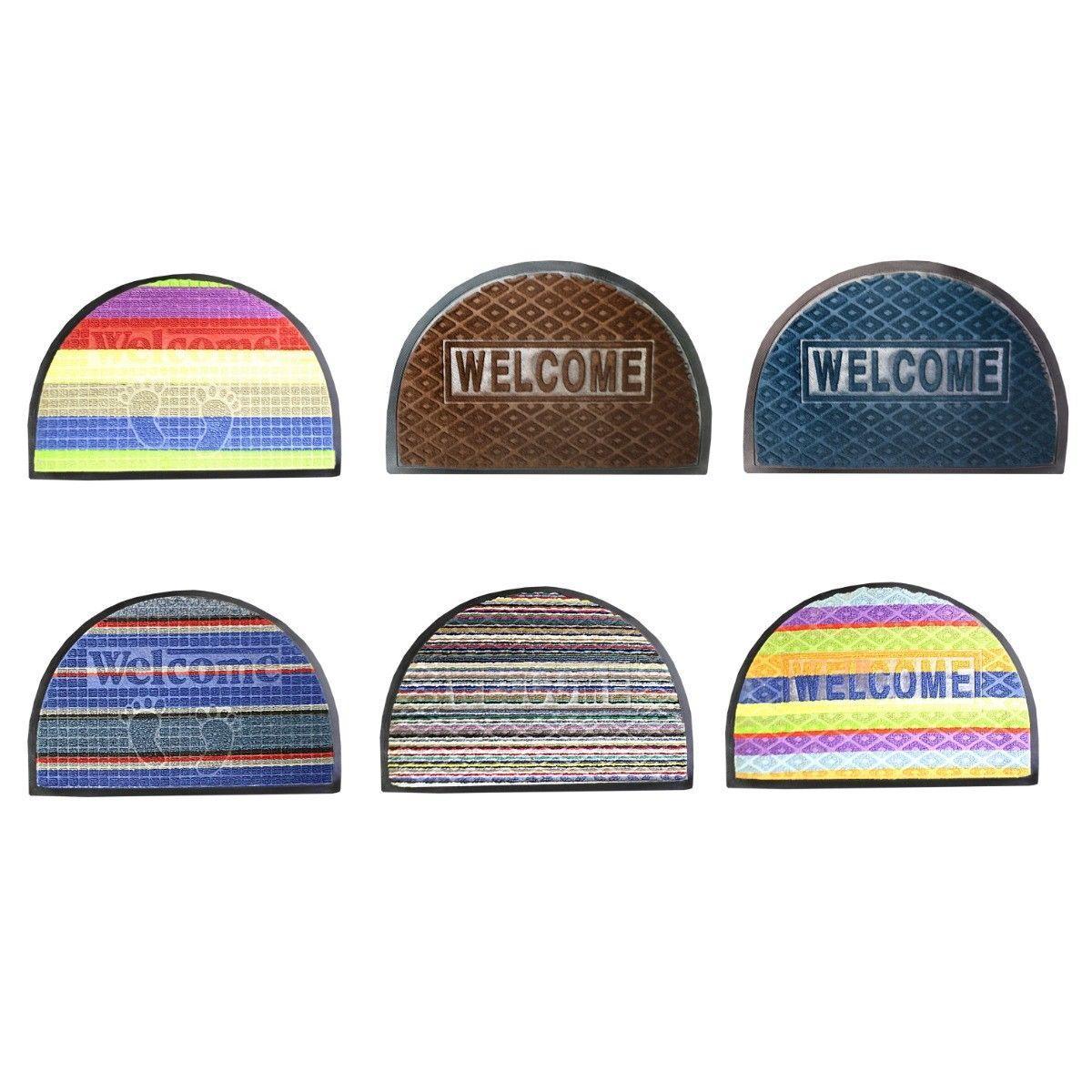 Quality Half Moon Rubber/PVC Door Entry Mats 59cm x 38.5cm Outdoors 0473 (Parcel Rate)