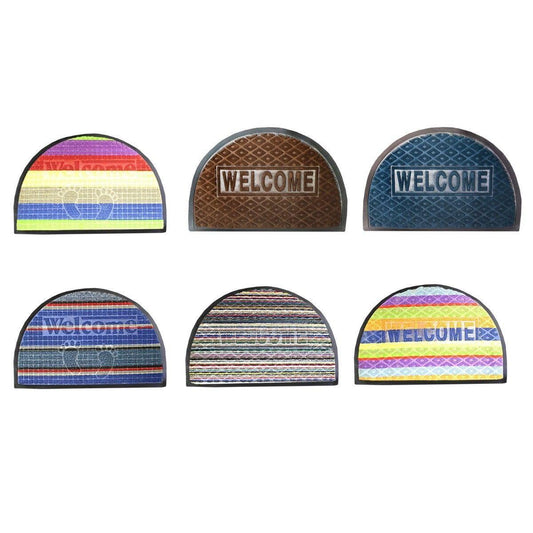 Quality Half Moon Rubber/PVC Door Entry Mats 59cm x 38.5cm Outdoors 0473 (Parcel Rate)
