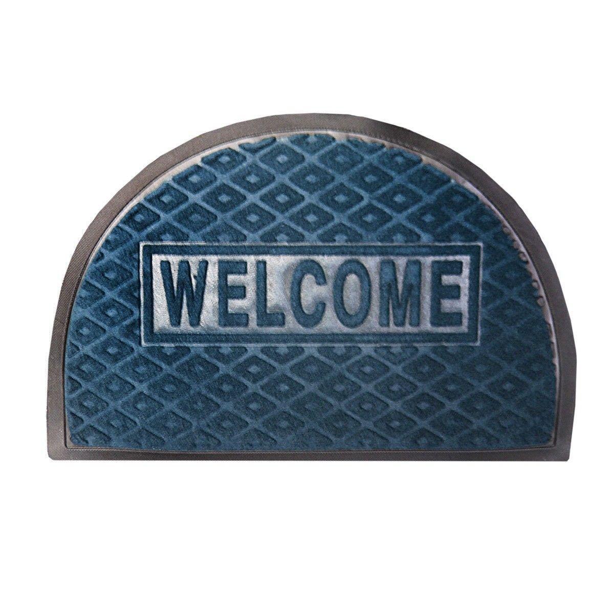 Quality Half Moon Rubber/PVC Door Entry Mats 59cm x 38.5cm Outdoors 0473 (Parcel Rate)