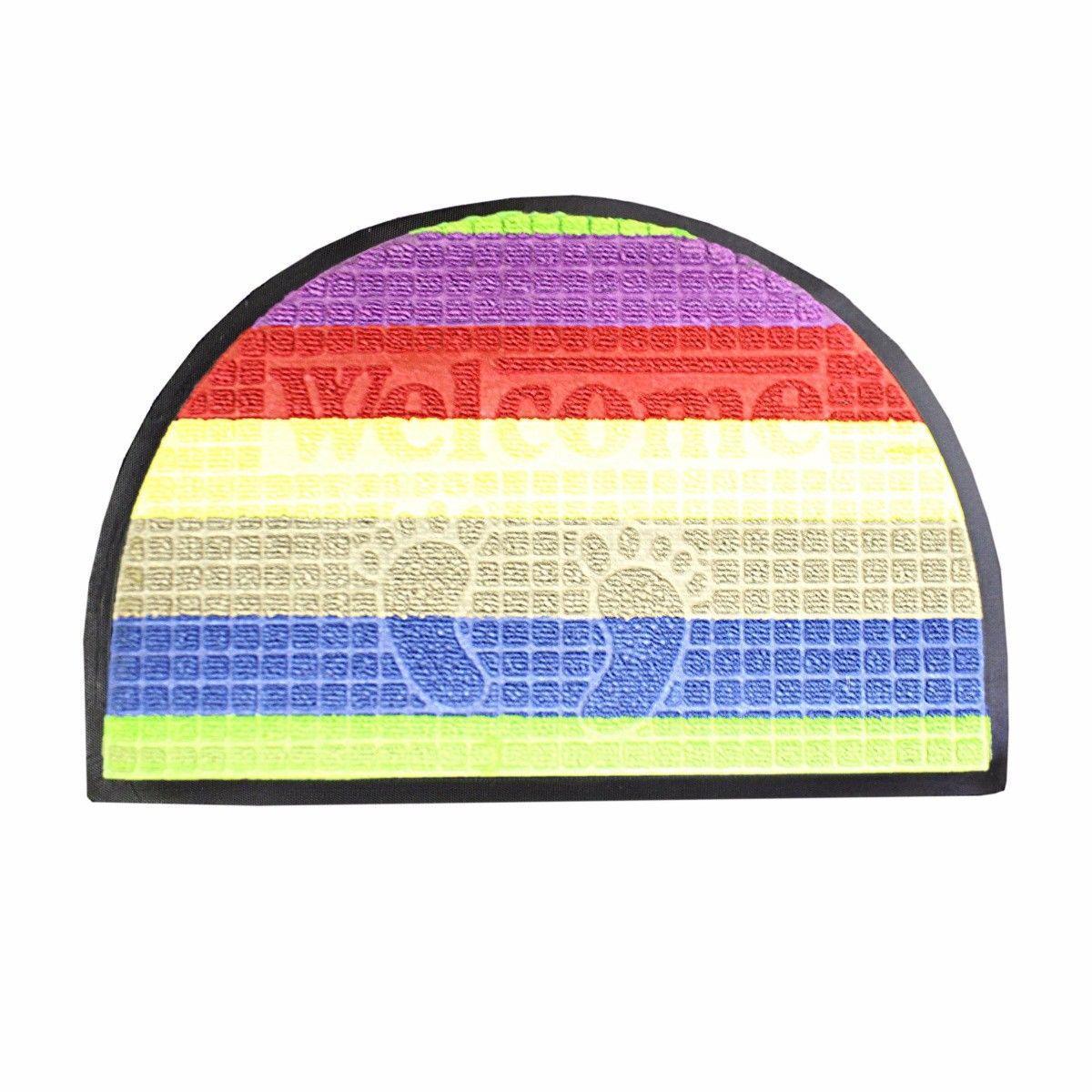 Quality Half Moon Rubber/PVC Door Entry Mats 59cm x 38.5cm Outdoors 0473 (Parcel Rate)