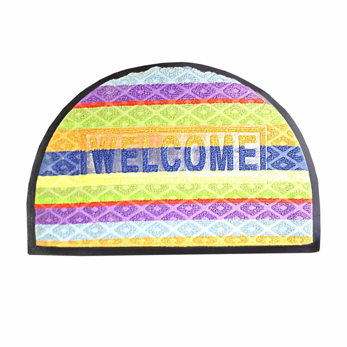 Quality Half Moon Rubber/PVC Door Entry Mats 59cm x 38.5cm Outdoors 0473 (Parcel Rate)