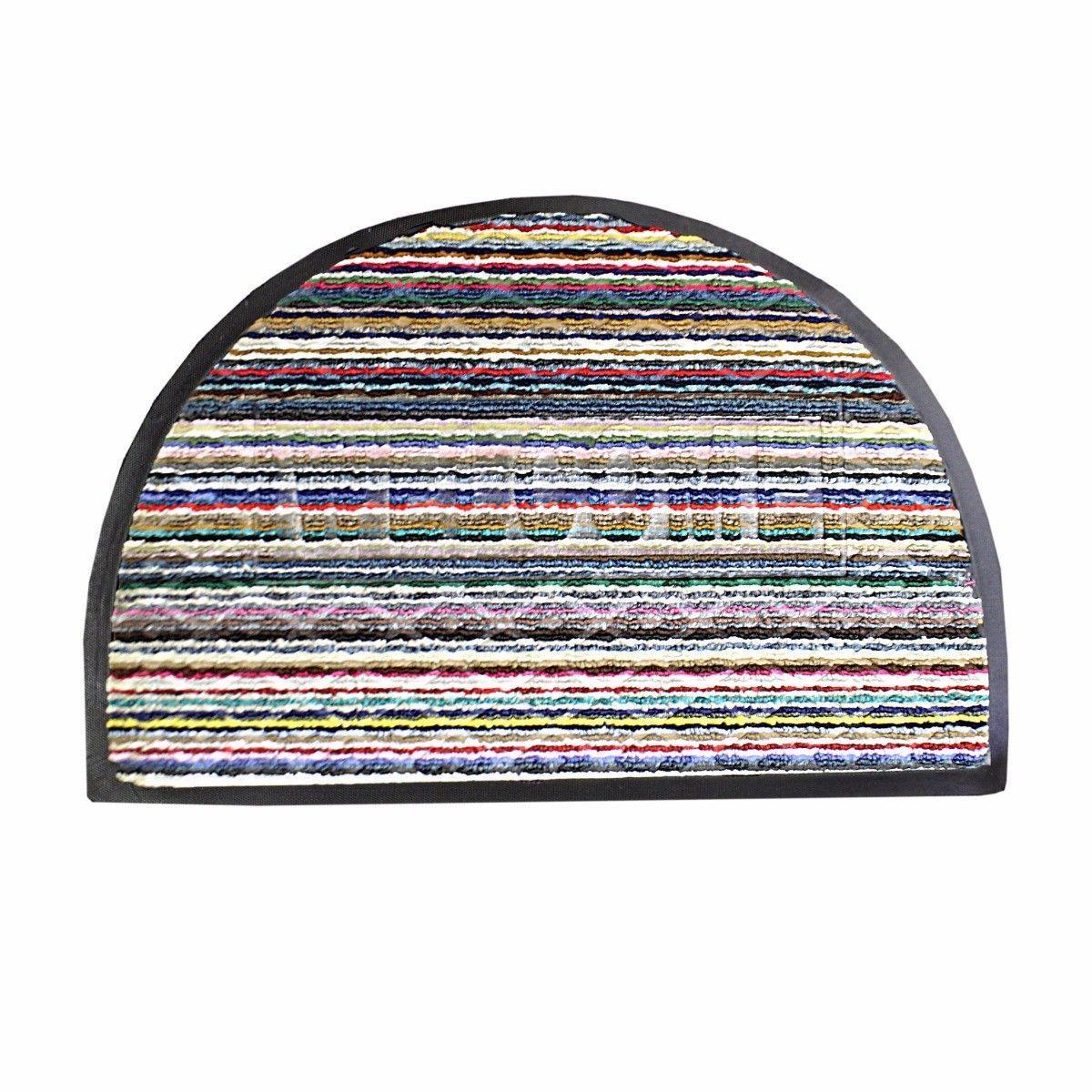 Quality Half Moon Rubber/PVC Door Entry Mats 59cm x 38.5cm Outdoors 0473 (Parcel Rate)