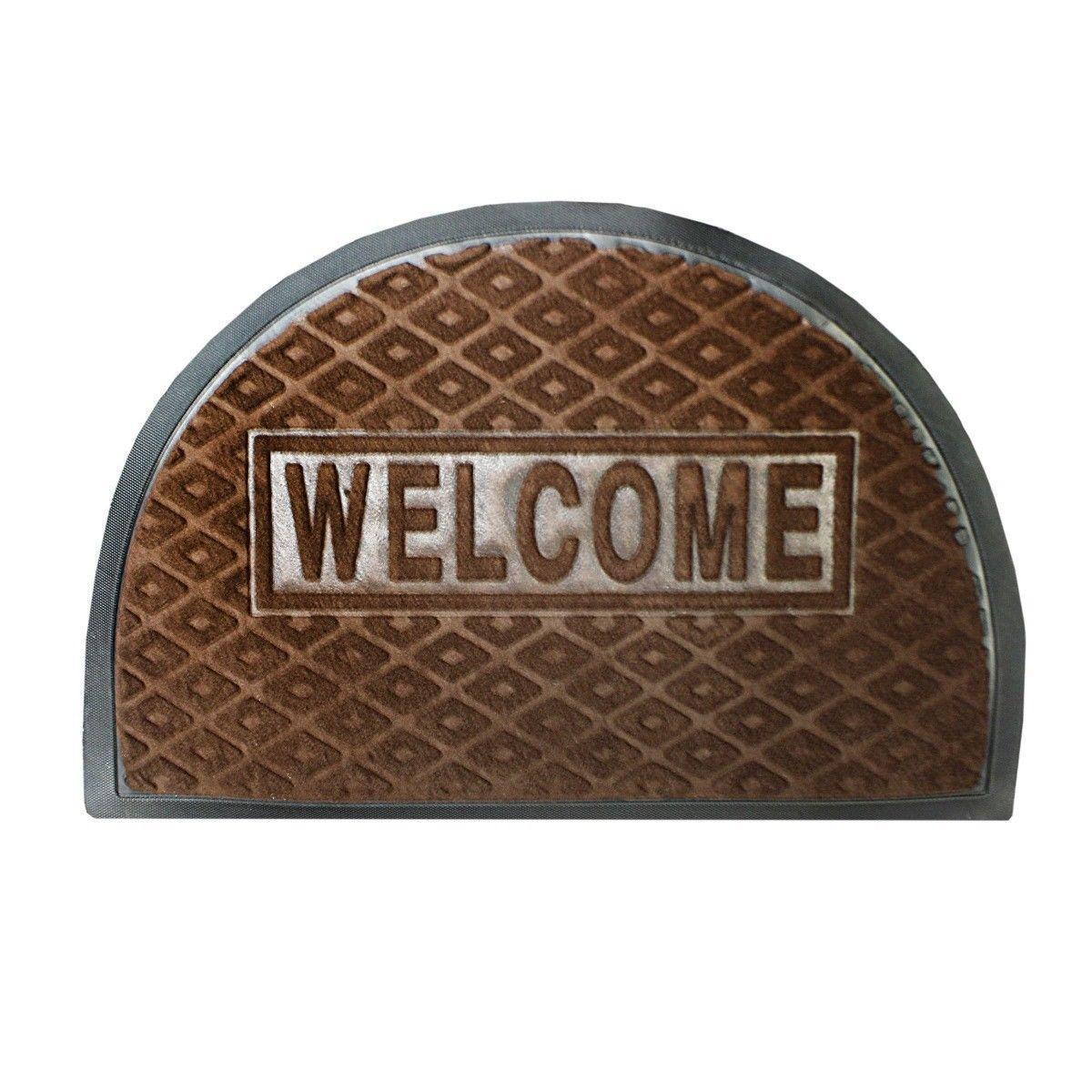 Quality Half Moon Rubber/PVC Door Entry Mats 59cm x 38.5cm Outdoors 0473 (Parcel Rate)