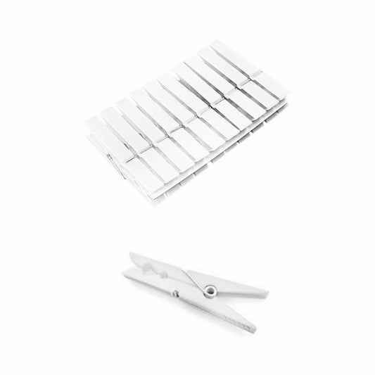Pack of 10 White Plastic Washing Pegs 9cm 0374 (Parcel Rate)