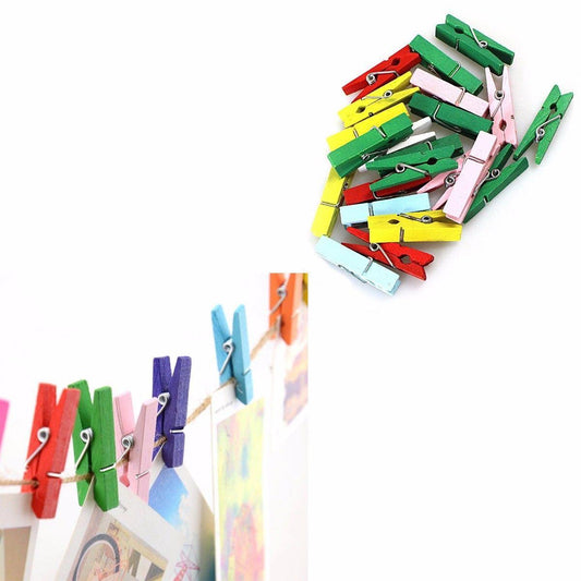 22 Packs Small Washing Pegs, 3.5cm in Assorted Colours   3071 (Large Letter Rate)