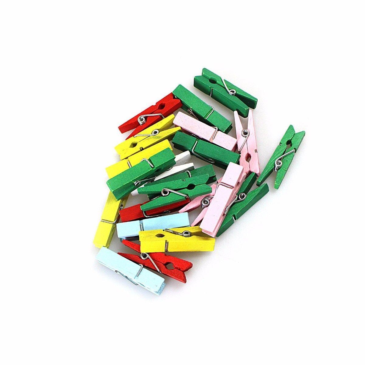 22 Packs Small Washing Pegs, 3.5cm in Assorted Colours   3071 (Large Letter Rate)
