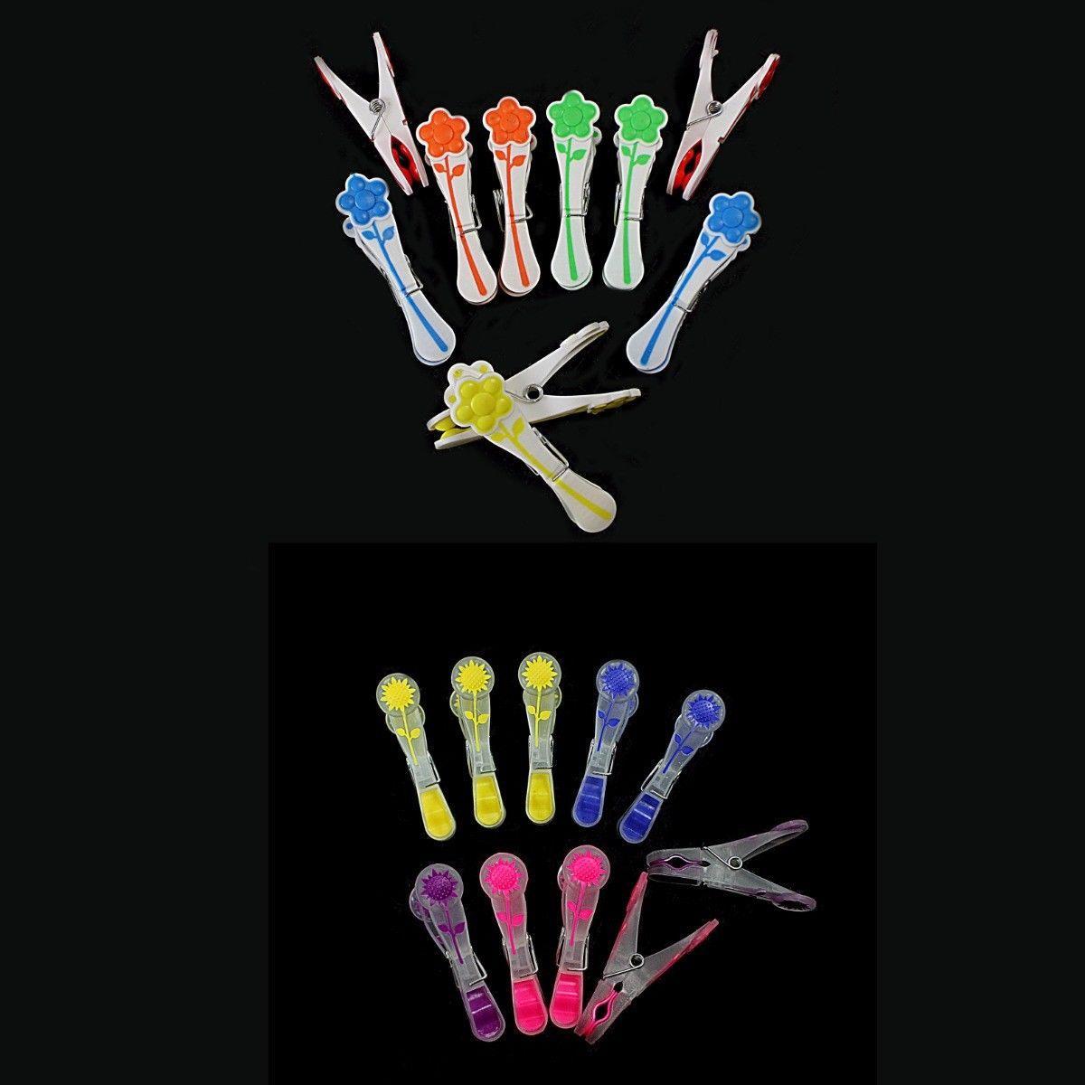 Pack Of 10 Clear / White Soft Grip Washing Pegs In Assorted Colours 8.5cm 0367 (Large Letters)