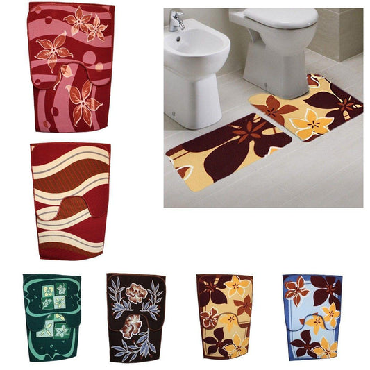 Non Slip Bath Mat and Pedestal Super Absorbent Bathroom Set Assorted Colour 45 x 70cm 4061 (Parcel Rate)