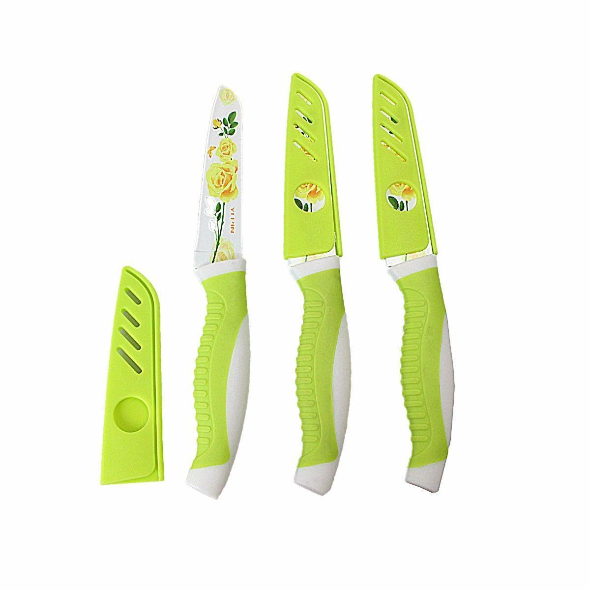Stainless Steel  (101) Kitchen Pack of 3 Knife Set In Plastic Cover   2380 (Parcel Rate)