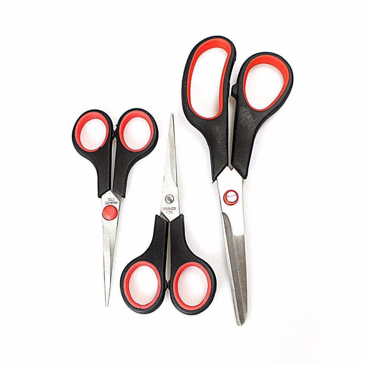 Stainless Steel Pack Of 3 Size Household Scissors Home 0351 (Parcel Rate)
