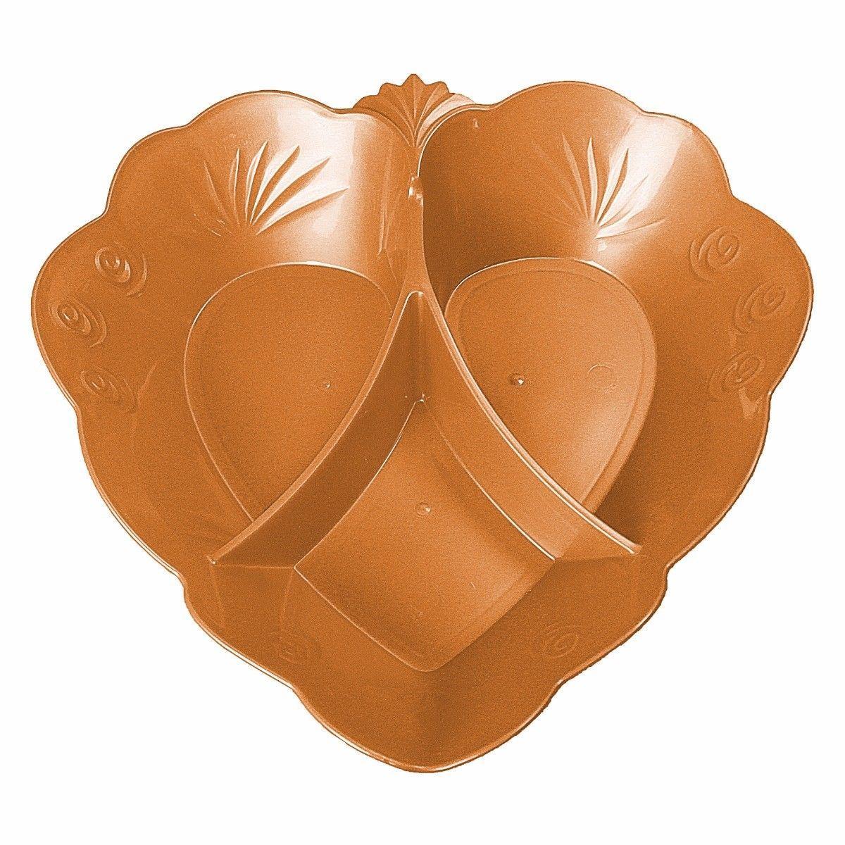 Multi Sectional Snack Appetizer Tray Plate Plastic 27cm Assorted Colours 4259 (Parcel Rate)