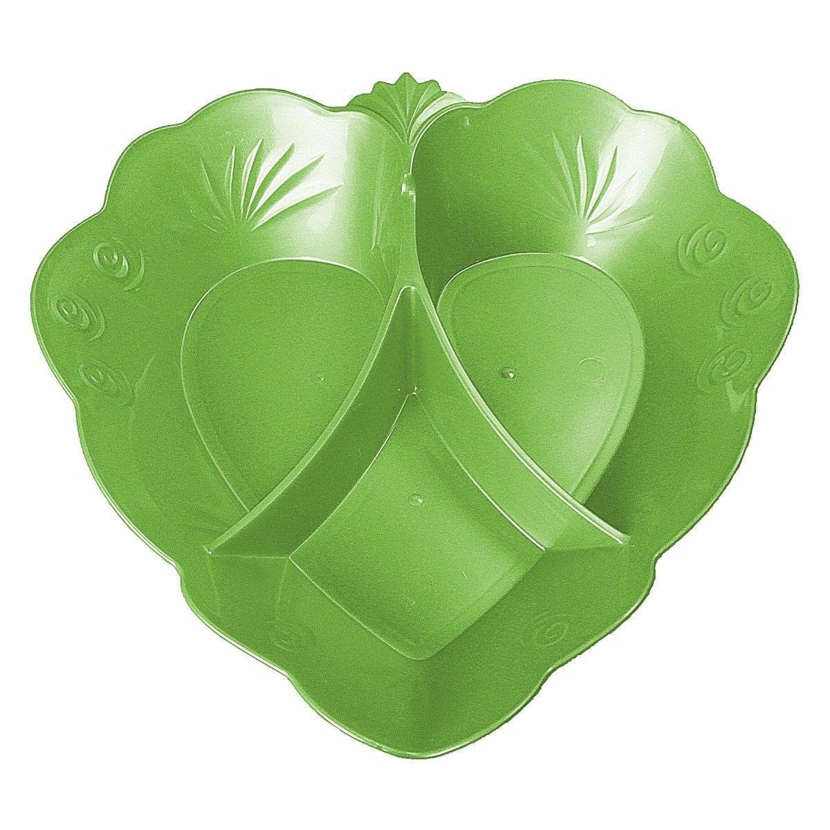 Multi Sectional Snack Appetizer Tray Plate Plastic 27cm Assorted Colours 4259 (Parcel Rate)
