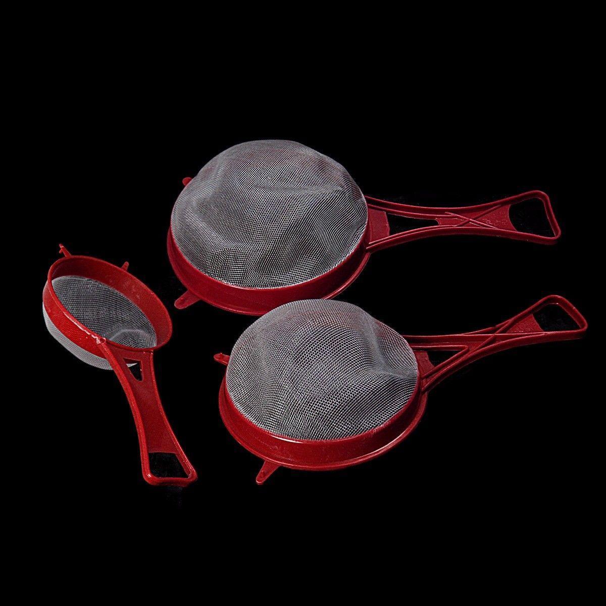 3 In Pack Sieve Drainer In Assorted Colours Strainers Kitchen 3110 (Parcel Rate)