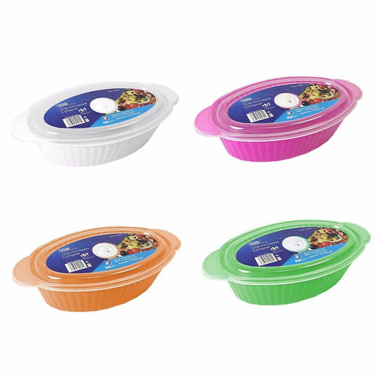 Fusion Hygienic Oval Microwave Stackable Food & Meal Preparation Containers With Lids (Parcel Rate)