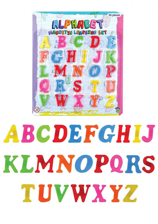 Magnetic Alphabet Letters Set 2.5cm 26 Pieces Assorted Colours L02590 (Parcel Rate)