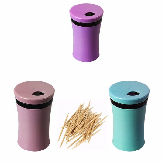 Toothpick Holder Dispenser Including FREE Pack Of Wooden Bamboo Toothpicks  8cm x 5cm 4360 (Parcel Rate)