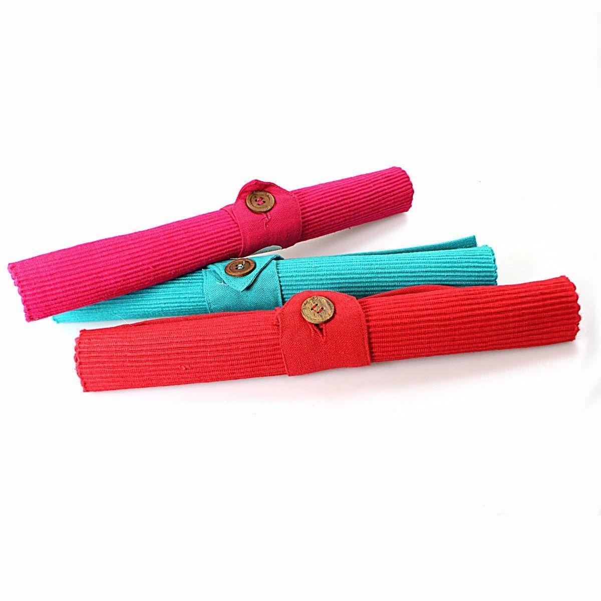 3 Piece Stylish Button Foldable Absorbable Fabric Placement Mat Sheets Multi Use 4696 (Parcel Rate)