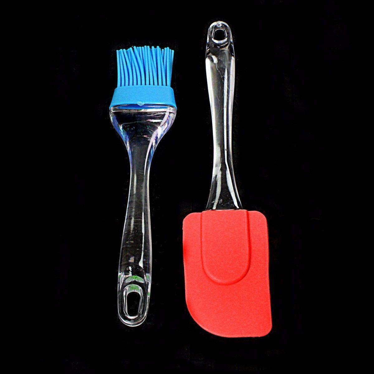 2 PC Hygienic Silicone Brush & Spatula Set For Glazing, Cooking, Home Kitchen   2125 (Parcel Rate)