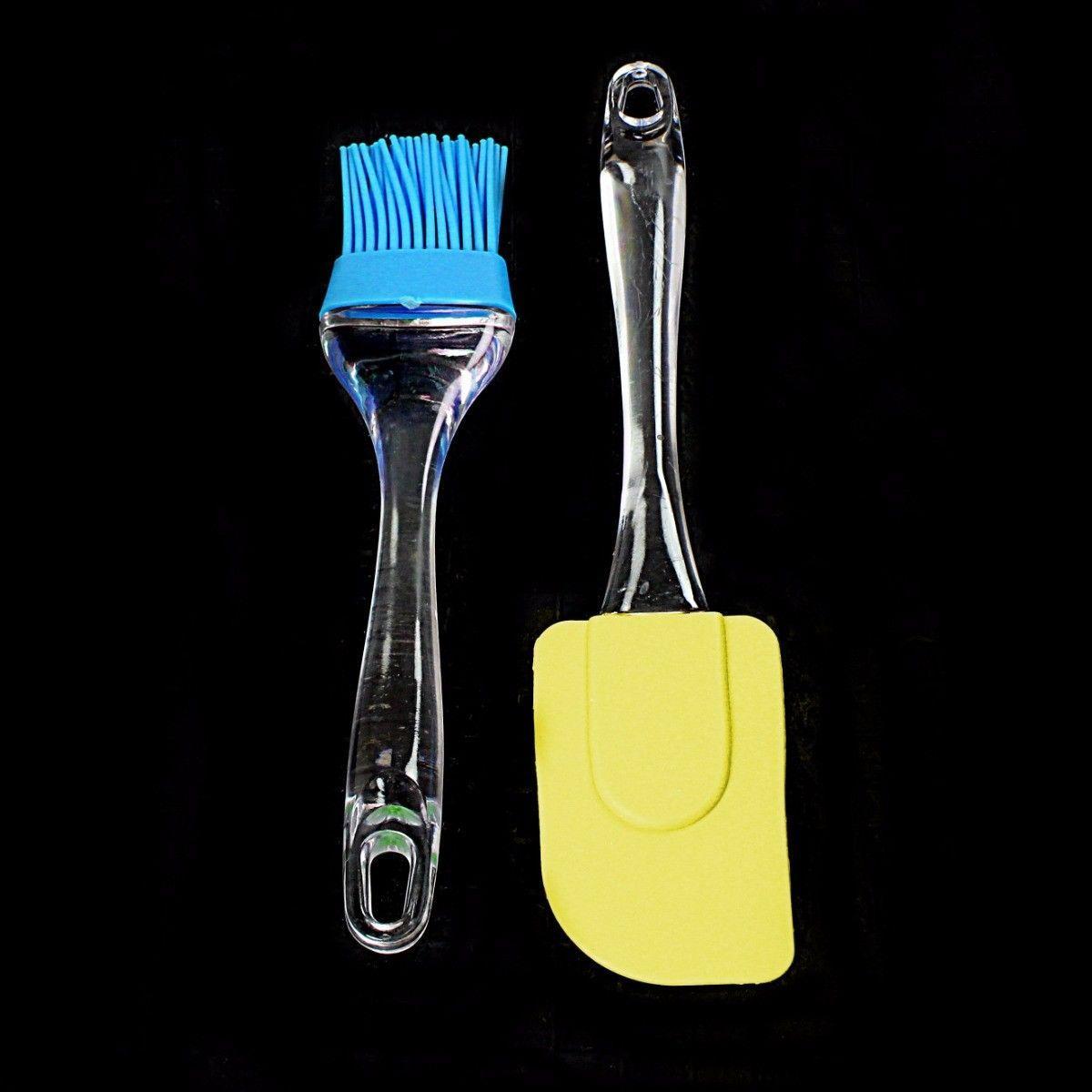 2 PC Hygienic Silicone Brush & Spatula Set For Glazing, Cooking, Home Kitchen   2125 (Parcel Rate)