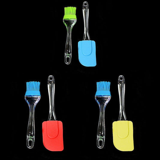 2 PC Hygienic Silicone Brush & Spatula Set For Glazing, Cooking, Home Kitchen   2125 (Parcel Rate)