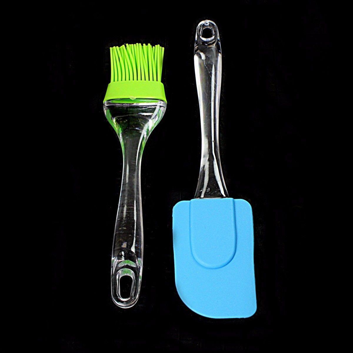 2 PC Hygienic Silicone Brush & Spatula Set For Glazing, Cooking, Home Kitchen   2125 (Parcel Rate)